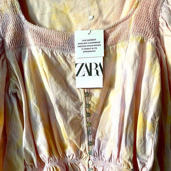 ZARA Tie Dye Crop Blouse - Picture 9 of 14